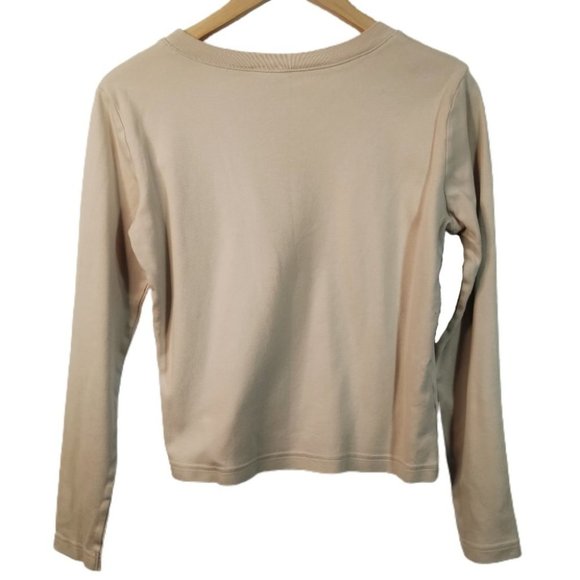 Esprit Long Sleeve Crew Neck Top Beige L - Picture 2 of 7